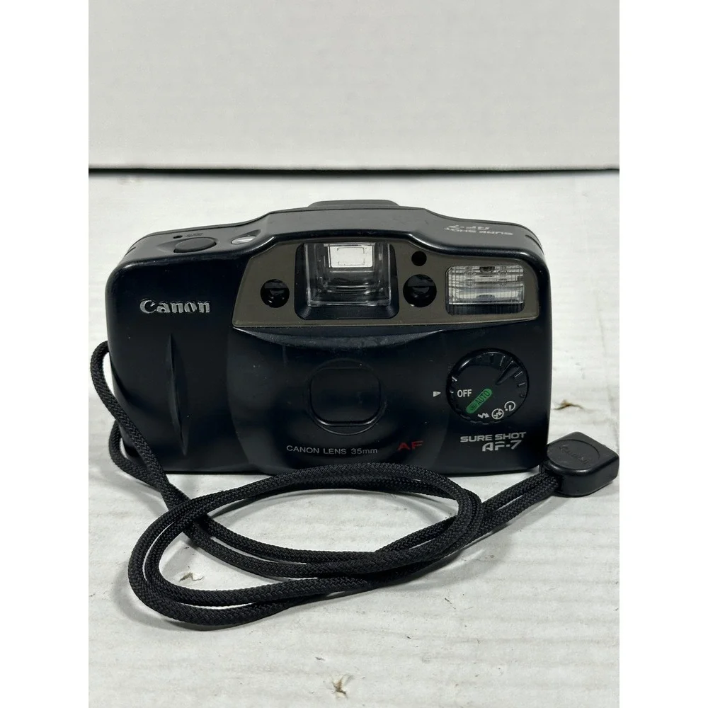 Canon Sure Shot AF-7 35mm Film Camera Point and Shoot Black AF 35mm Lens